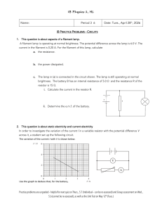 IB Physics HL Circuits Practice Problems