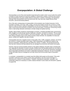 Overpopulation: A Global Challenge