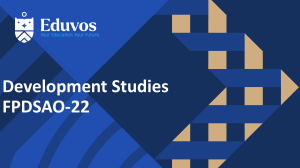 Development Studies Module: Human Development & Africa's History