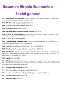 Resumen Historia Econ&oacute;mica: Cronolog&iacute;a y Sesiones