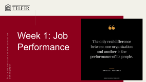 Job Performance Week 1 - Telfer School of Management