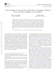 Contingency Model of Envy and Positive Empathy in the Workplace