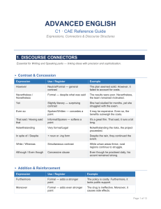 Advanced English C1 CAE Reference Guide: Expressions, Connectors ...