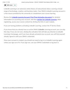 SNHU LinkedIn Learning Guide for Public Relations Course