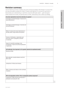 HSC Biology Heredity Revision Summary