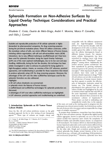 Spheroids Formation on Non-Adhesive Surfaces by Liquid Overlay Technique