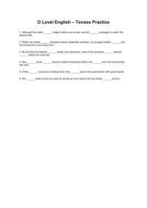 O Level English Tenses Practice Worksheet