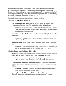 Breaching Experiments: Social Norm Violations in Elevators & Public Spaces