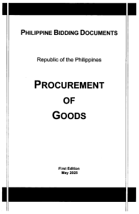 Philippine Bidding Documents: Procurement of Goods 2025