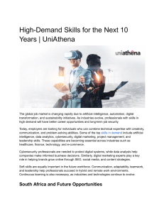 High-Demand Skills for Next 10 Years
