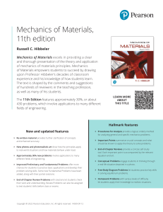 Mechanics of Materials 11th Edition Textbook