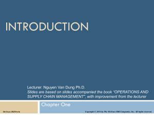 Chapter 1: Introduction to Operations and Supply Chain Management
