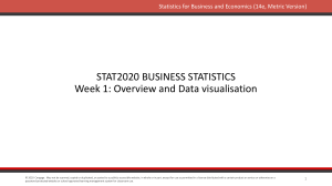 Statistics for Business and Economics 14e Week 1 Overview