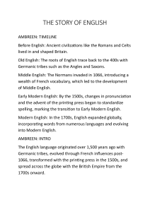 The Story of English: Language Evolution Timeline