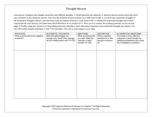 CBT Thought Record Worksheet
