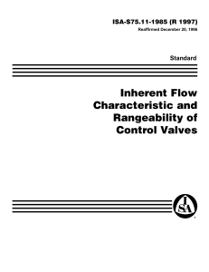 ISA-S75.11-1985: Inherent Flow Characteristic & Rangeability of Control Valves