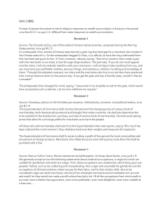 Unit 1 DBQ: Religious vs. State Responses to Wealth in Eurasia (600 BCE-1500 CE)