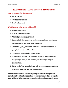 MTL 200 Midterm Prep: Study Guide for Chapters 3, 4, 5, 9