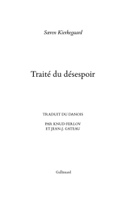 Trait&eacute; du d&eacute;sespoir de Kierkegaard: Philosophie et p&eacute;ch&eacute;