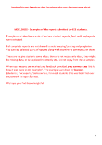 EEE Student Report Examples: MCEL30102 Samples
