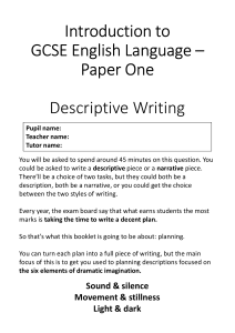 GCSE English Descriptive Writing Guide: Planning & Examples