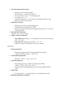 Chemistry Notes: Metal Extraction & Gas Preparation