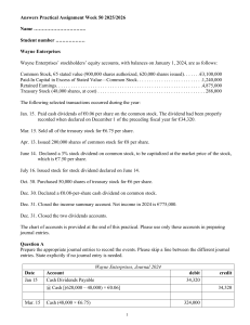 Wayne Enterprises Stockholders' Equity & Bonds Practical Assignment