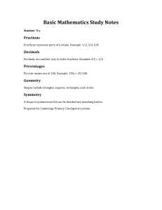 Basic Mathematics Study Notes for Cambridge Primary