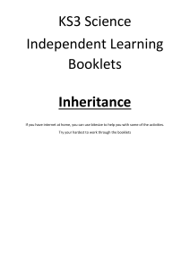 KS3 Science Inheritance Workbook