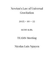 Newton's Law of Universal Gravitation Lab Report