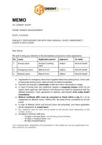 Orient Staff Leave Application Procedures Memo