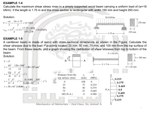 Mechanics of Materials Beam Shear Stress Examples