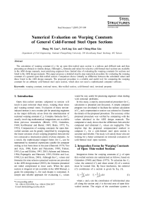 Numerical Evaluation of Warping Constants in Cold-Formed Steel Sections