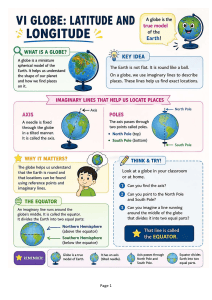 Globe, Latitude & Longitude Worksheet for Kids