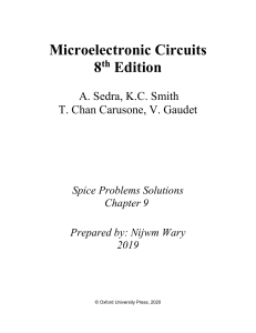 Microelectronic Circuits 8th Ed Chapter 9 SPICE Solutions