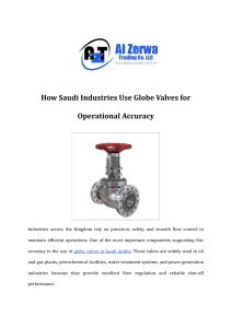 Globe Valves in Saudi Industries: Operational Accuracy