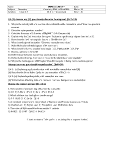 Chemistry 11th Advanced Exam Paper Ch 1-7