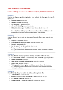 IELTS K50 Homework Writing 01: Sentence Rewriting Tasks