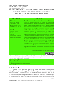 Pre-Service English Teachers' Challenges & Strategies in Teaching Practice