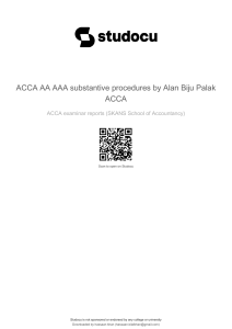 ACCA AA/AAA Substantive Audit Procedures Guide