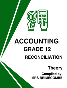 Grade 12 Accounting Reconciliation Theory