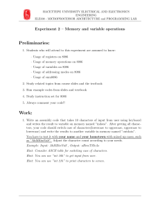 Microprocessor Lab Experiment 2: Memory & Variable Operations