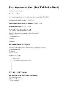 Peer Assessment Sheet (ToK Exhibition Draft)