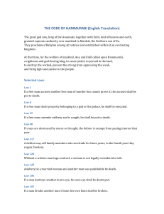Code of Hammurabi: Selected Laws