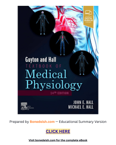 Guyton and Hall Medical Physiology 14th Ed Summary