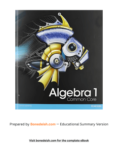 Algebra 1 Common Core Student Edition Grade 8-9