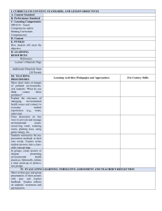 Environmental Health Lesson Plan for Elementary School