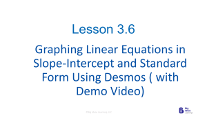 Graphing Linear Equations in Slope-Intercept & Standard Form Using Desmos