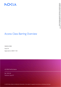 Access Class Barring Overview - Nokia 4G RAN Performance
