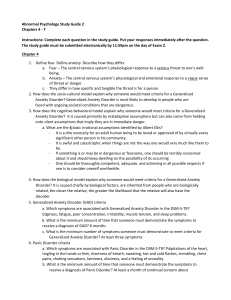 Abnormal Psychology Study Guide 2 Chapters 4-7